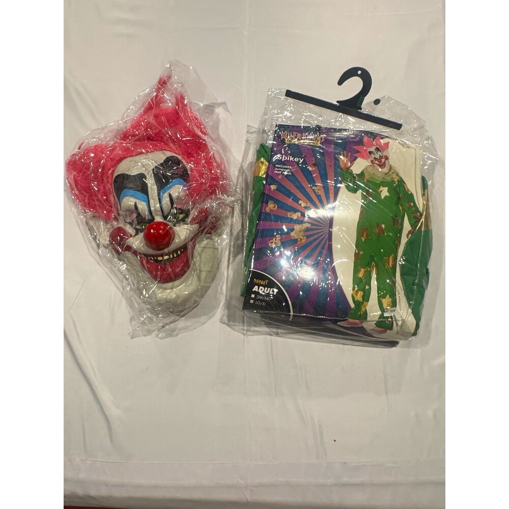 Spirit Killer Klowns Spikey Adult Clown Costume Jumpsuit Half Mask LG/XL